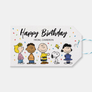 Étiquettes-cadeau Charlie Brown et Gang Confetti