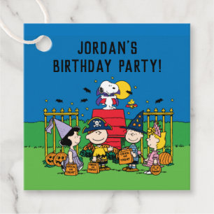 Étiquettes Cadeau Charlie Brown et Gang Halloween fête d'anniversair