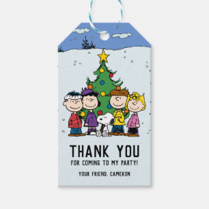 Étiquettes-cadeau Charlie Brown et ses amis Anniversaire d'hiver