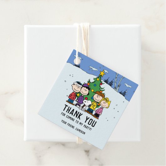 Étiquettes Cadeau Charlie Brown et ses amis Anniversaire d'hiver (En situation)