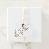 Étiquettes Cadeau Charm rose Fleurs rousses Antlers Mariage Monogram (En situation)