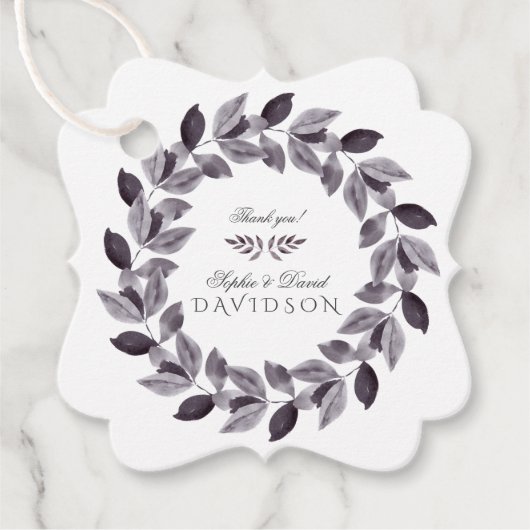 Étiquettes Cadeau Charmant Mariage de  de serrure d'encre d'aquarell (Devant)