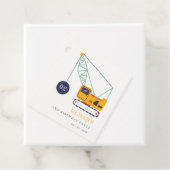 Étiquettes Cadeau Charmant véhicule de grue de construction n'import (En situation)