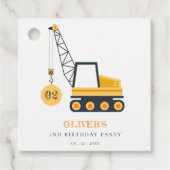 Étiquettes Cadeau Charmant véhicule de grue de construction n'import (Devant)