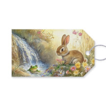 Charming Bunny & Frog Aquarelle style