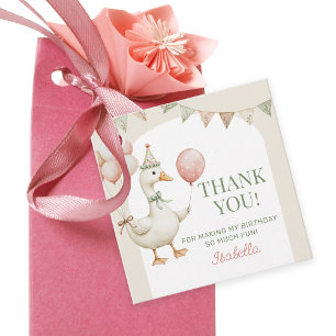 Étiquettes Cadeau Charming One Silly Goose 1er Anniversaire Merci