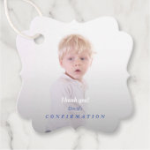 Étiquettes Cadeau Charming Simple Boy Photo Confirmation (Devant)