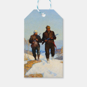 Étiquettes-cadeau Chasseurs de cerfs par Newell Convers Wyeth