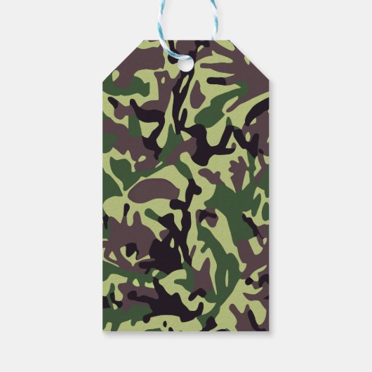 Étiquettes-cadeau Chasseurs Motif Camo Vert (Dos)