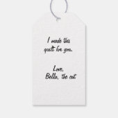 Étiquettes-cadeau Chat à rayures mignonnes avec machine à coudre (Dos)