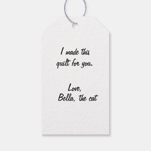 Étiquettes-cadeau Chat à rayures mignonnes avec machine à coudre (Dos)