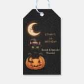 Étiquettes-cadeau Chat à sorcière mignonne et Citrouille Anniversair (Dos)