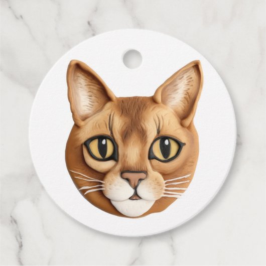 Étiquettes Cadeau Chat abyssinien 3D inspiré (Devant)