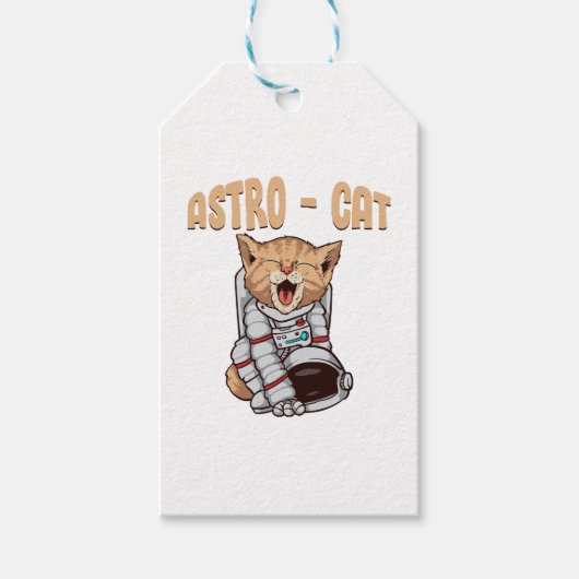 Étiquettes-cadeau Chat Astro (Devant)