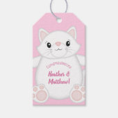 Étiquettes-cadeau Chat Baby shower Kitty Rose (Devant)