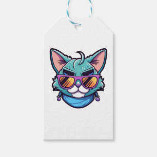 Étiquettes-cadeau Chat cool avec lunettes de soleil