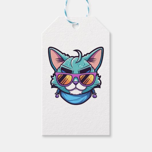 Étiquettes-cadeau Chat cool avec lunettes de soleil (Devant)