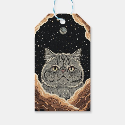 Étiquettes-cadeau Chat Cosmique (Devant)