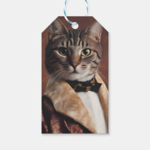 Étiquettes-cadeau Chat dans la veste à fumer