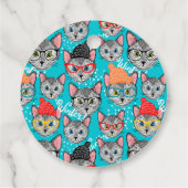 Étiquettes Cadeau Chat dans le casquette (Dos)