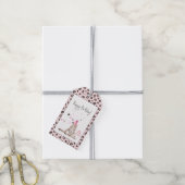 Étiquettes-cadeau Chat de fête d'anniversaire avec Empreinte de léop (Avec de la ficelle)