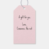 Étiquettes-cadeau Chat de fête d'anniversaire avec Empreinte de léop (Dos)