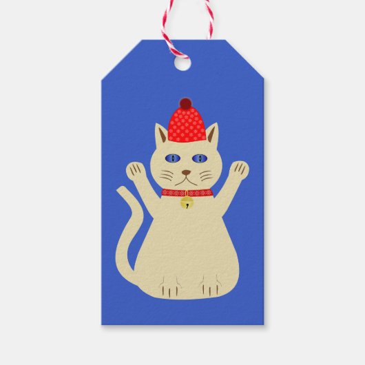Étiquettes-cadeau Chat de Noël sur mesure (Devant)