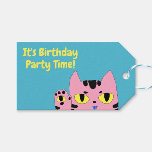 Étiquettes-cadeau Chat de poche Alien (Devant (Horizontal))