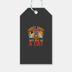 Étiquettes-cadeau Chat d'Halloween Oublie des Bonbons Donnez-moi un