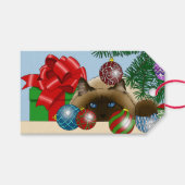 Étiquettes-cadeau Chat d'ornement de Noël (Devant (Horizontal))