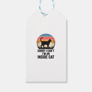 Étiquettes-cadeau Chat drôle à l'intérieur Design vintage pour amate
