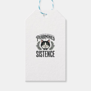 Étiquettes-cadeau Chat Drôle Purrminé Sistence Graphique Vintage_1