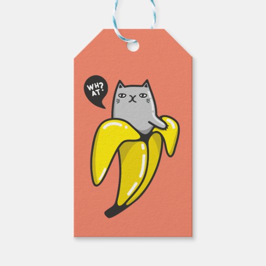 Étiquettes-cadeau Chat en banane (Devant)