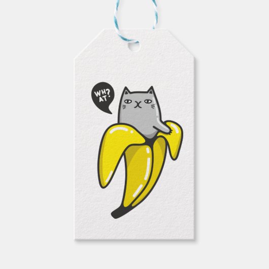 Étiquettes-cadeau Chat en banane (Devant)