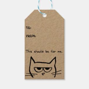 Étiquettes Cadeau Chat en colère