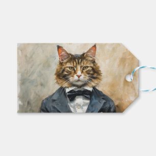 Étiquettes-cadeau Chat en costume