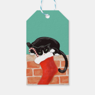 Étiquettes-cadeau Chat et stockage de Noël amusant
