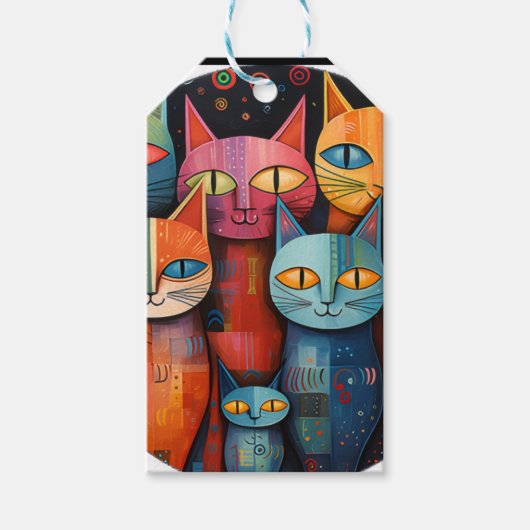 Étiquettes-cadeau Chat fantaisiste (Devant)