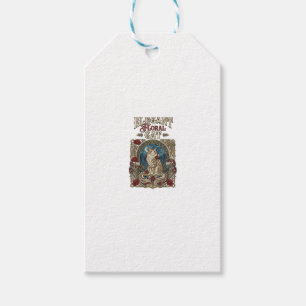 Étiquettes-cadeau Chat floral élégant Art Nouveau vintage vecteur 