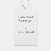 Étiquettes-cadeau Chat gris de roi couture personnalisé (Dos)