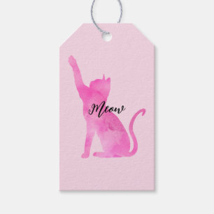 Étiquettes-cadeau Chat Kitty Meow Rose
