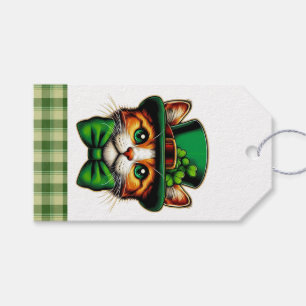 Étiquettes-cadeau Chat mignon/chaton Saint Patrick's Day