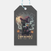 Étiquettes-cadeau Chat mignon effrayant Joyeux Halloween (Dos)