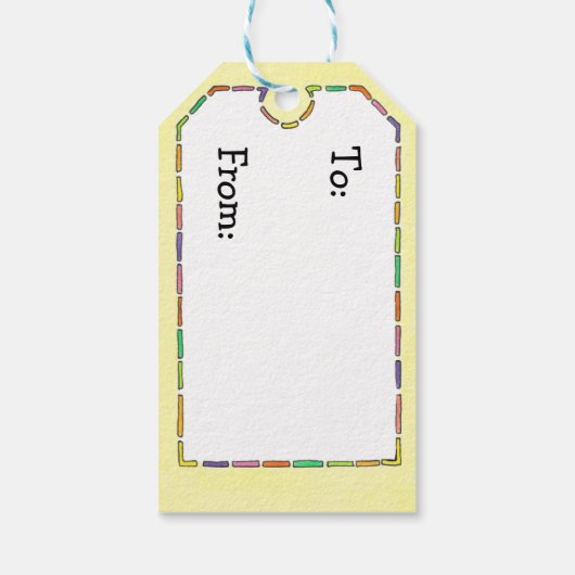 Étiquettes-cadeau Chat mignon et Confetti Joyeux anniversaire (Dos)