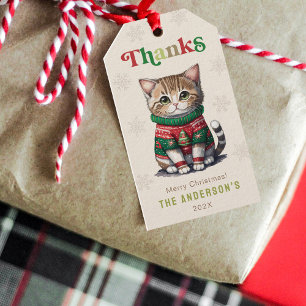 Étiquettes-cadeau Chat mignon Fête de Sweat
