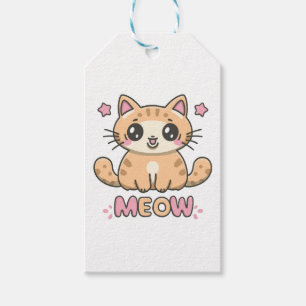 Étiquettes-cadeau chat mignon miaou