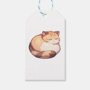Étiquettes-cadeau Chat Munchkin mignon couchage classique T-shirt