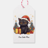 Étiquettes-cadeau Chat noir de Noël mignon (Dos)