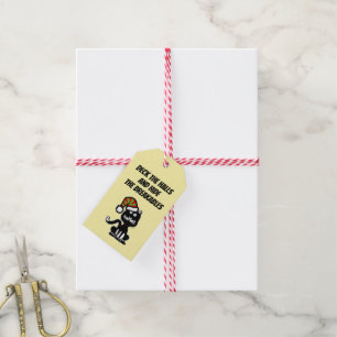 Étiquettes-cadeau Chat noir drôle Humour de fête Fête de chat
