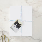 Étiquettes-cadeau Chat noir et blanc (Avec de laficelle)